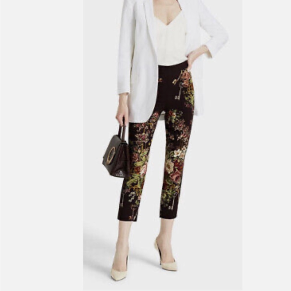 Dolce & Gabbana Brown Floral Print Skinny Leg Pants new with tags